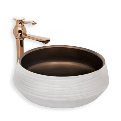 LENA - Tezgah Üstü Porselen Lavabo OUTLET - E-7014B-TESHIR