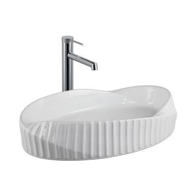 LENA - Tezgah Üstü Porselen Lavabo Parlak Beyaz OUTLET - EY-4706-TESHIR - 1