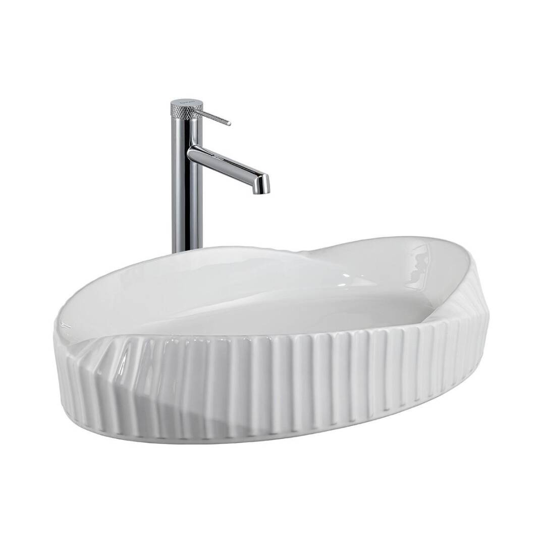 LENA - Tezgah Üstü Porselen Lavabo Parlak Beyaz OUTLET - EY-4706-TESHIR - 1