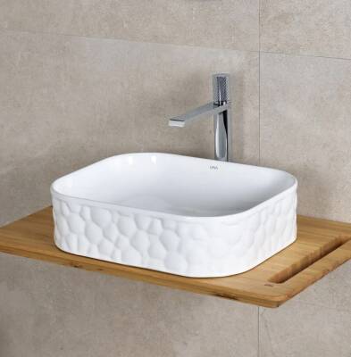 LENA - Tezgah Üstü Porselen Lavabo Parlak Beyaz OUTLET - EY-4709-TESHIR - 2