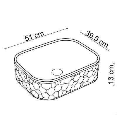 LENA - Tezgah Üstü Porselen Lavabo Parlak Beyaz OUTLET - EY-4709-TESHIR - 3