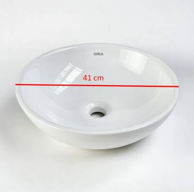 ORKA - Bench Tezgah Üstü Çanak Lavabo Beyaz 41 cm - 5010 - 2