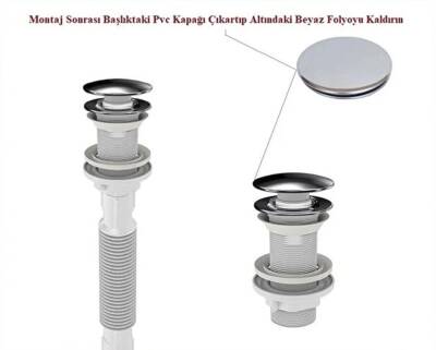 Pop-up Bas Aç Körüklü Lavabo Sifonu - Aç Kapa Sifon - OPI82 - 2