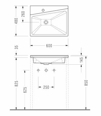 SEREL 4Life Lavabo 48x60 cm - FL01TXS110H - 2