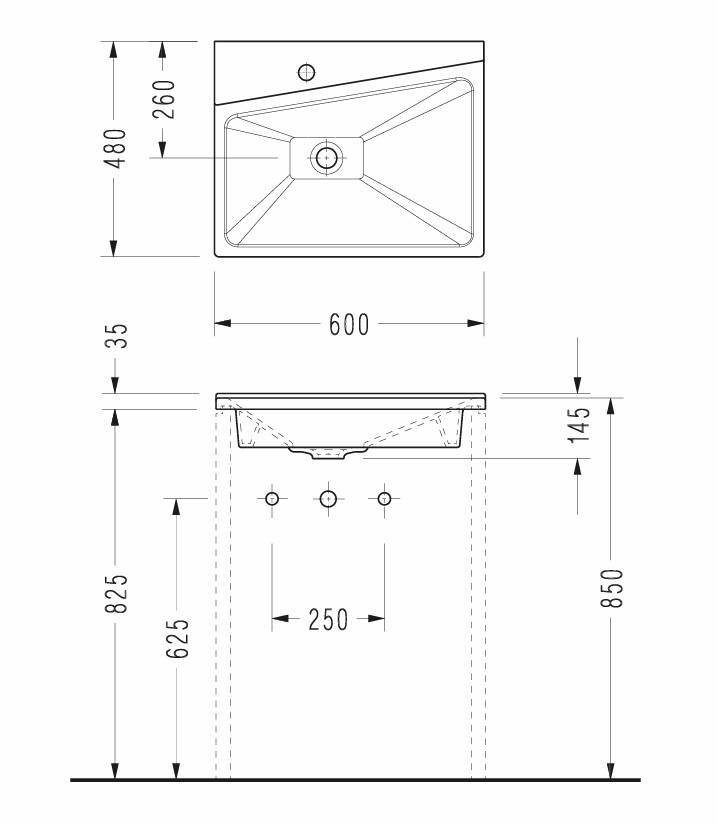 SEREL 4Life Lavabo 48x60 cm - FL01TXS110H - 2
