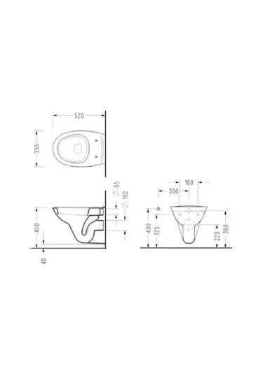 Serel Basic Kanalsız Asma Klozet - 0426ODS110H - 2