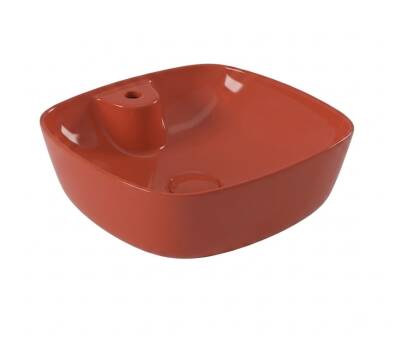 Serel - Batarya Banklı Çanak Lavabo 46x46 Cm Kırmızı - 3016TXL530H - 1