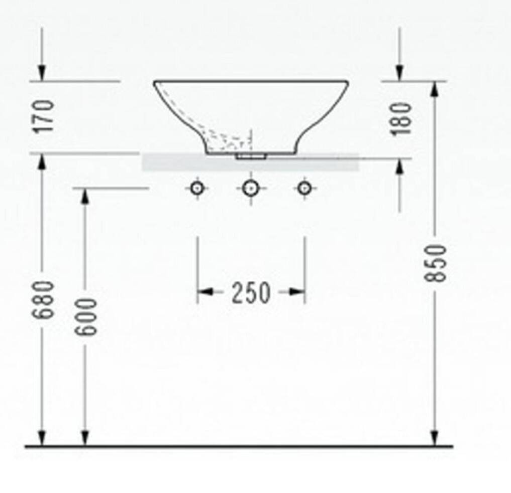 Serel - Çanak Lavabo 45x45 cm Taşma Kanallı OUTLET - 2002DSS000-TESHIR - 2