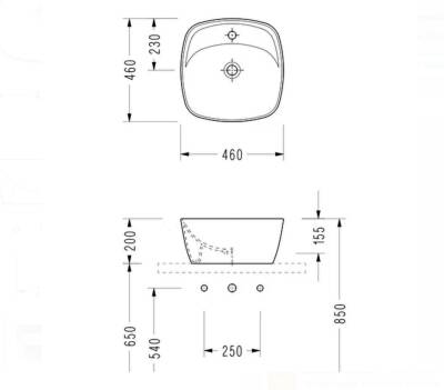 SEREL - Çanak Lavabo (46 × 46 Cm) OUTLET - 3050DXS110H-TESHIR - 2