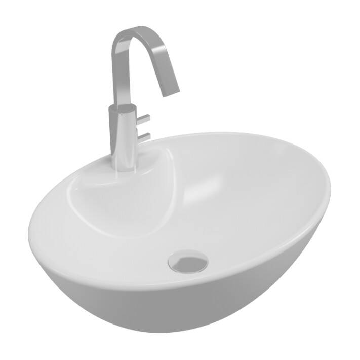 SEREL - Chamonix Çanak Lavabo Beyaz 41 × 55 Cm OUTLET - CH34TDS110H-TESHIR - 1