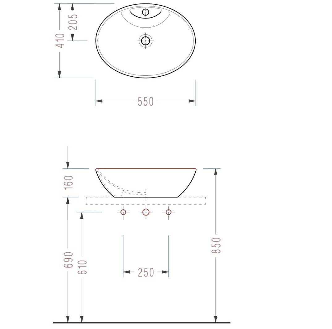 SEREL Chomonix Çanak Lavabo - CH34TXS110H - 3
