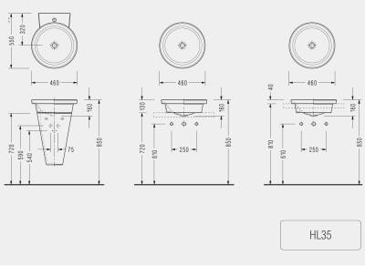 SEREL - Helios Lavabo (46 × 46 Cm) OUTLET - HL35DXS110H-TESHIR - 2