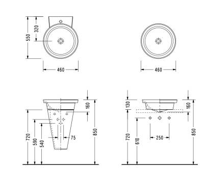 SEREL - Helios Lavabo (46 × 46 Cm) OUTLET - HL35DXS110H-TESHIR - 3