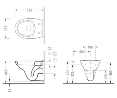 SEREL - Kanalsız Basic Asma Klozet Kapaksız (52x36) OUTLET - 0426ODS110H-TESHIR - 2