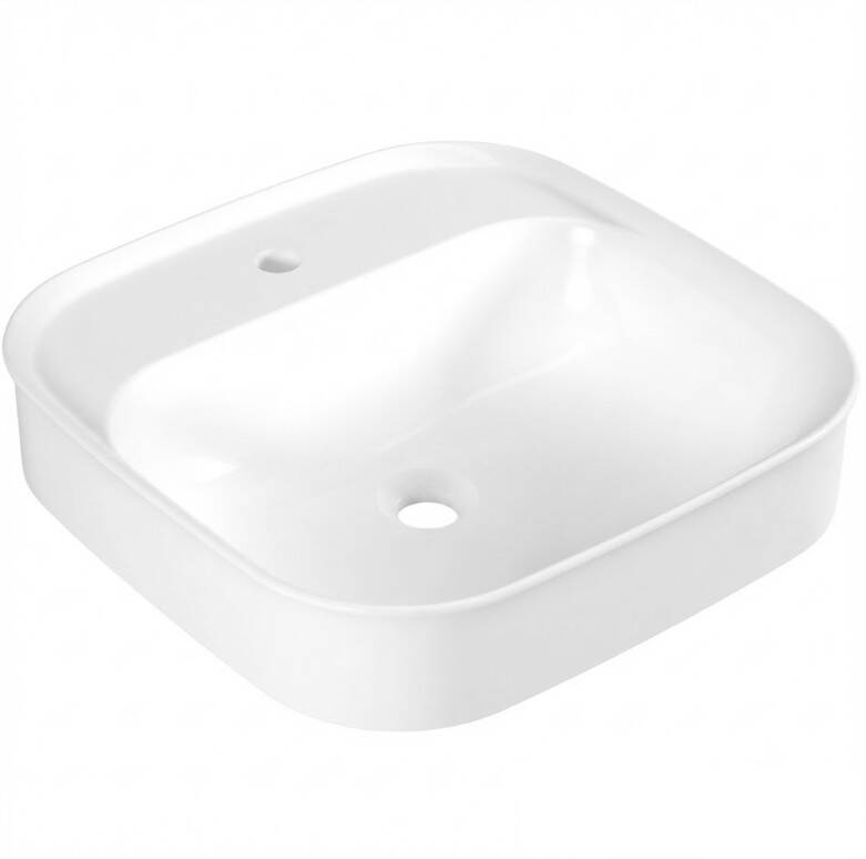 SEREL - Kare Çanak Lavabo Batarya Banklı (46 × 46 Cm) OUTLET - 2018TXS110H-TESHIR - 1