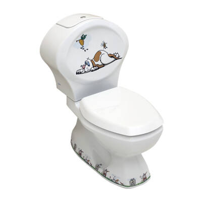SEREL Köpek Dekorlu Çocuk Klozeti, Alttan Çıkışlı - 8702GTS110HDOGR - 1