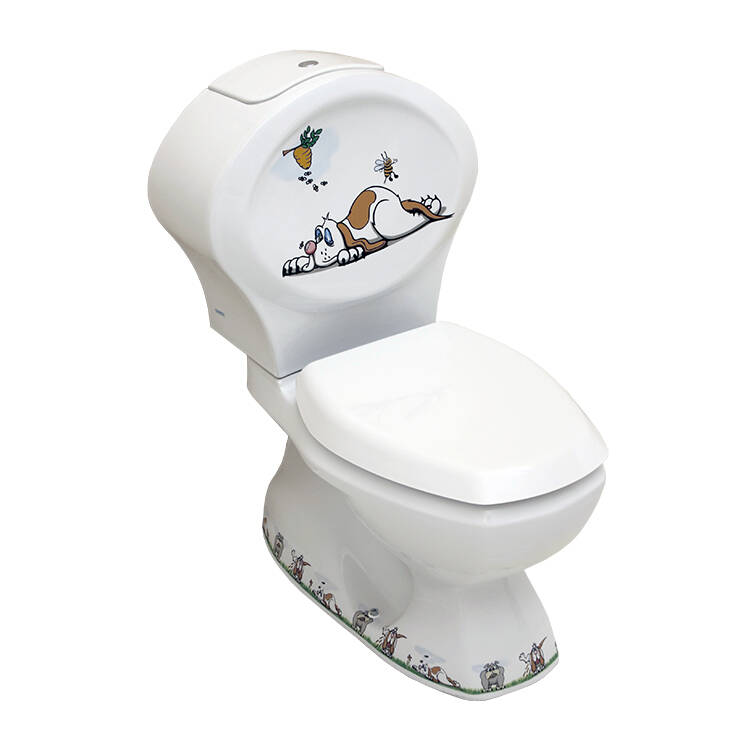 SEREL Köpek Dekorlu Çocuk Klozeti, Alttan Çıkışlı - 8702GTS110HDOGR - 1