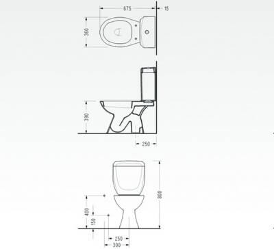 SEREL Lale Alttan Çıkışlı Klozet, Rezervuar ve Kapak Hariç - 7602GTL110H - 2