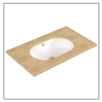 SEREL - Luna Tezgah Altı Oval Lavabo Beyaz (55x38) OUTLET - 0571DSS110H-TESHIR - 1