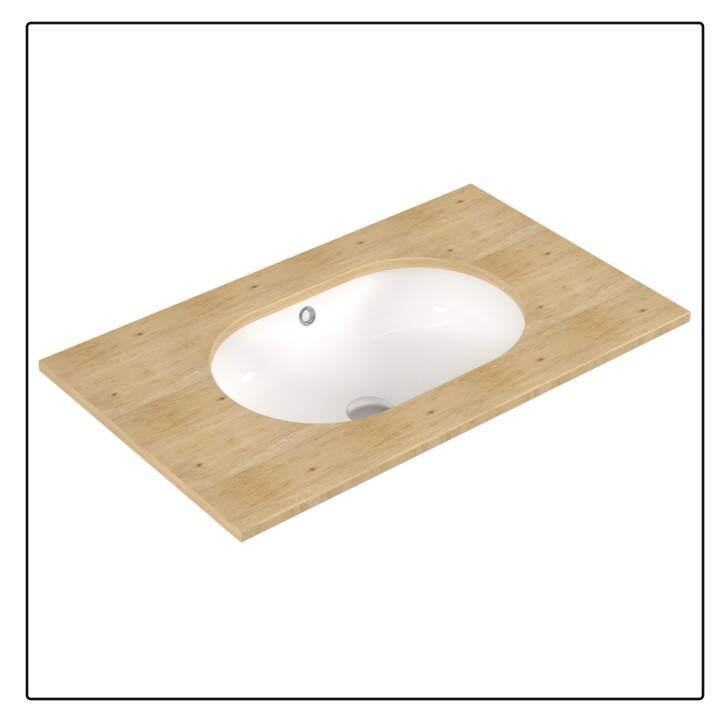 SEREL - Luna Tezgah Altı Oval Lavabo Beyaz (55x38) OUTLET - 0571DSS110H-TESHIR - 1