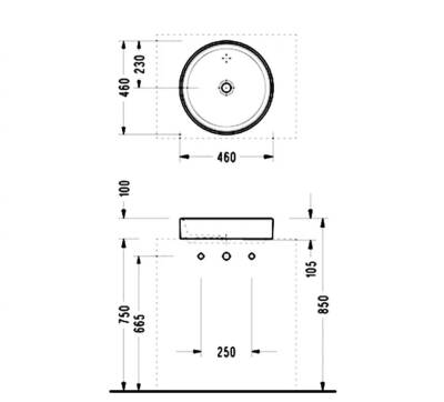 Serel - Luna Tezgah Üstü Silindirik Lavabo 46 cm Beyaz OUTLET - 2025DSS110H-TESHIR - 2