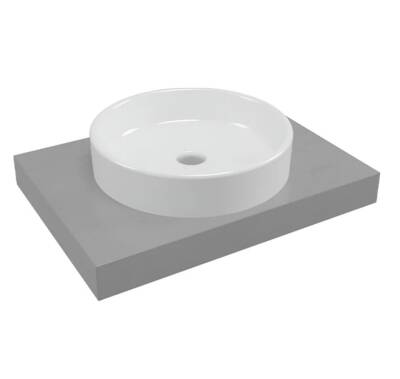 Serel - Luna Tezgah Üstü Silindirik Lavabo 46 cm Beyaz OUTLET - 2025DSS110H-TESHIR - 1