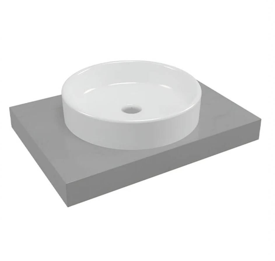 Serel - Luna Tezgah Üstü Silindirik Lavabo 46 cm Beyaz OUTLET - 2025DSS110H-TESHIR - 1