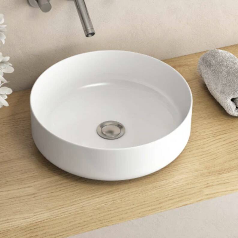 Serel - Luna Tezgah Üstü Silindirik Lavabo 46 cm Beyaz OUTLET - 2025DSS110H-TESHIR - 3