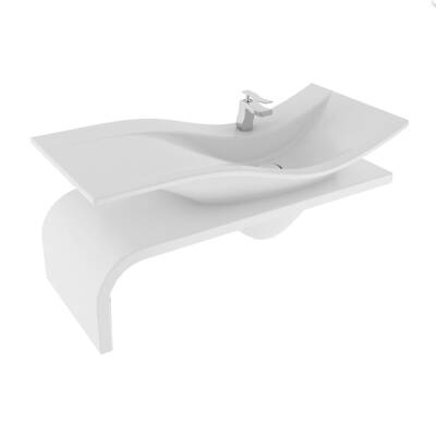 Serel - Marine Lavabo 50x110cm Beyaz OUTLET - MR01TDS110AB-TESHIR - 2