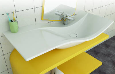 Serel - Marine Lavabo 50x110cm Beyaz OUTLET - MR01TDS110AB-TESHIR - 1