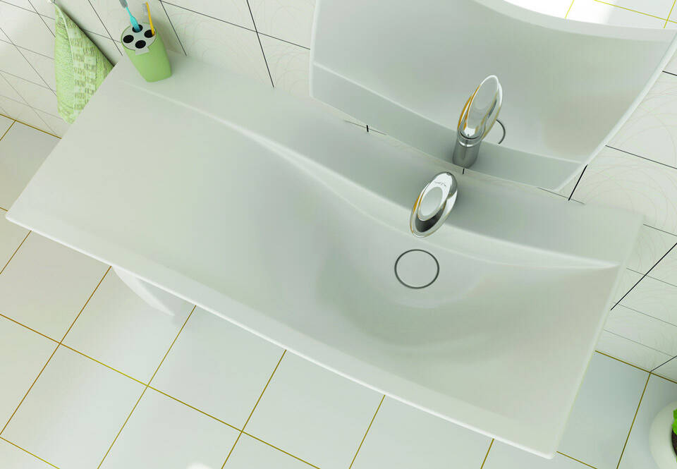 Serel - Marine Lavabo 50x110cm Beyaz OUTLET - MR01TDS110AB-TESHIR - 3