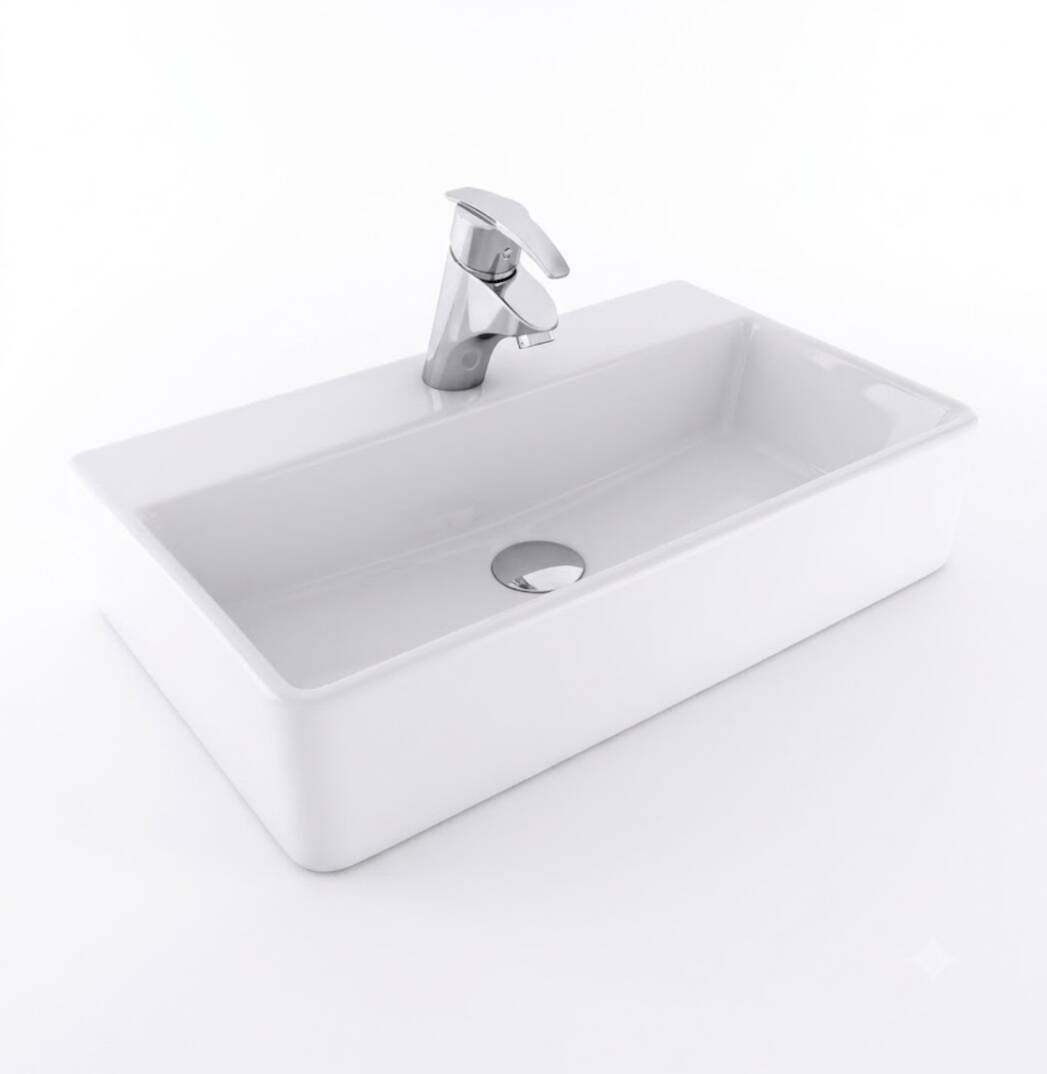 SEREL - Minimal Dikdörtgen Lavabo 60 × 35 Cm OUTLET - 2046TDS110H-TESHIR - 2