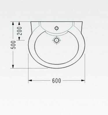 Serel - Prelude Lavabo 50x60 Cm Beyaz Ayaksız - 6501TBL000 - 5