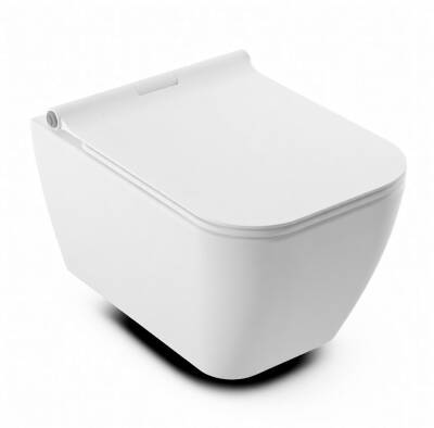 Serel - Rita PureWash Kanalsız Asma Klozet Mat Beyaz, Zeta Slim Kapak Dahil OUTLET - RT26ADL010H-TESHIR - 1