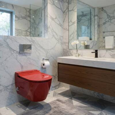 Serel - Sapphire Kırmızı Asma Klozet (Bataryalı) Slim Kapak Dahil OUTLET - SP58STL530H-TESHIR - 2
