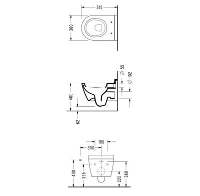 SEREL - Smart Asma Klozet WC Beyaz GTB LI (360 × 520 Mm) OUTLET - SM25ADS110H-TESHIR - 2