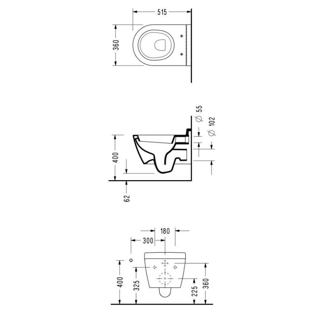 SEREL - Smart Asma Klozet WC Beyaz GTB LI (360 × 520 Mm) OUTLET - SM25ADS110H-TESHIR - 2