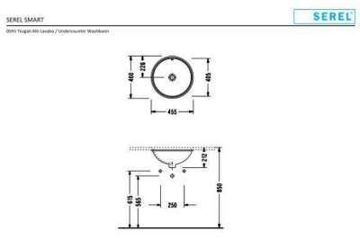 Serel Smart Tezgahaltı Lavabo 44 cm - 0591DSS110H - 2