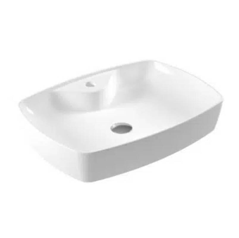 SEREL - Tek Parça Tezgah Üstü Lavabo Batarya Banklı 60 × 44 Cm Beyaz OUTLET - 1634TXS110H-TESHIR - 1