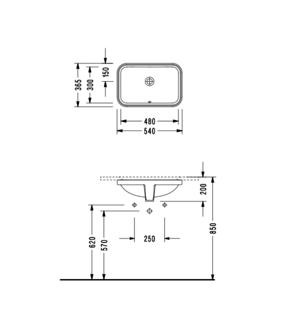 Serel - Tezgah Altı Lavabo 36x54 cm OUTLET - 0511DSS110H-TESHIR - 2