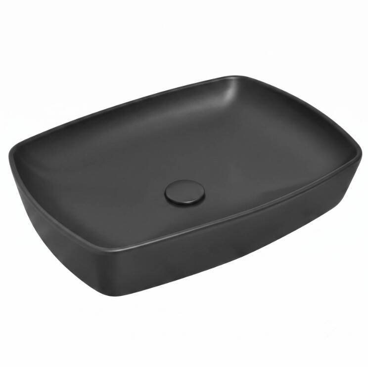 Serel - Tezgah Üstü Lavabo 44x60 cm Mat Siyah OUTLET - 1633DXL050H-TESHIR - 1