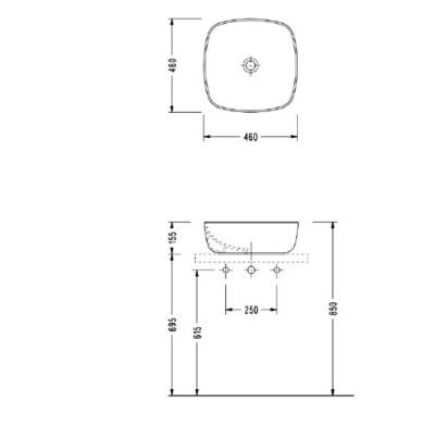 SEREL - Tezgah Üstü Lavabo 46 Cm OUTLET - 3049DSS110H-TESHIR - 2