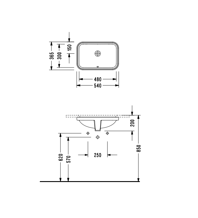 Serel Tezgahaltı Lavabo - 0511DSL110H - 2