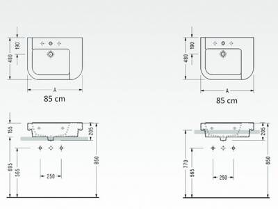 Serel - Verda 85 cm Lavabo Beyaz - 8935TDS000 - 5