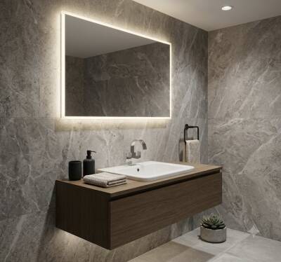 Serel - Verda 96 cm İnce Kenarlı Lavabo Beyaz - 8934TDS110H - 2