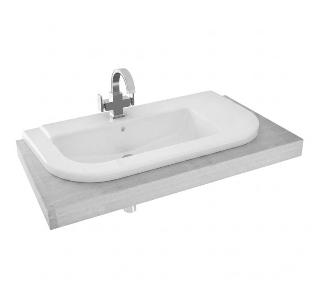 Serel - Verda 96 cm İnce Kenarlı Lavabo Beyaz - 8934TDS110H - 1