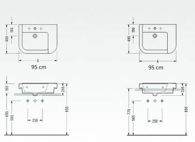Serel - Verda 95 cm Lavabo Beyaz - 8936TDS000 - 5