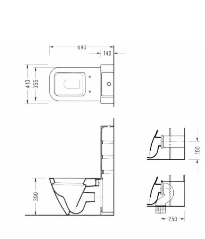 SEREL - Verda Tek Klozet BTW + Vega Standart Klozet Kapağı OUTLET - 8911ATS002-TESHIR - 3