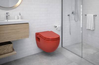 Smanni - Mira Asma Klozet Kırmızı Kapak Dahil OUTLET - KL2000-105-TESHIR - 3