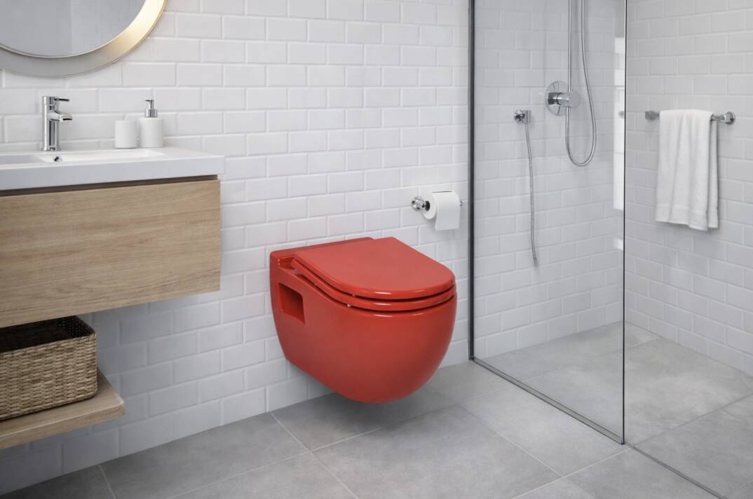 Smanni - Mira Asma Klozet Kırmızı Kapak Dahil OUTLET - KL2000-105-TESHIR - 3